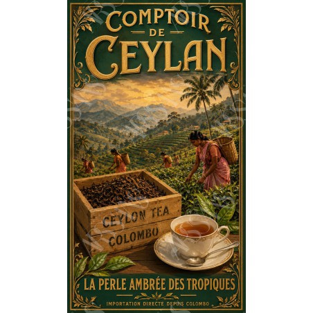 Comptoir de Ceylan – affiche & plaque vintage | Manufacture Arssans