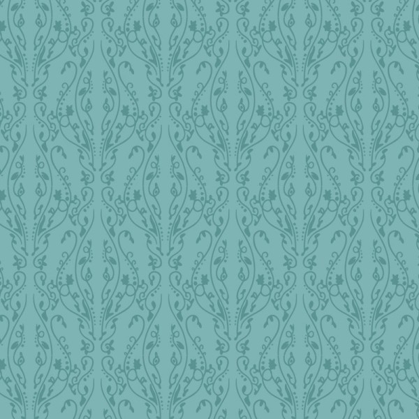 Papier Peint Arabesque Volutea Turquoise Pastel — Ambiance 1