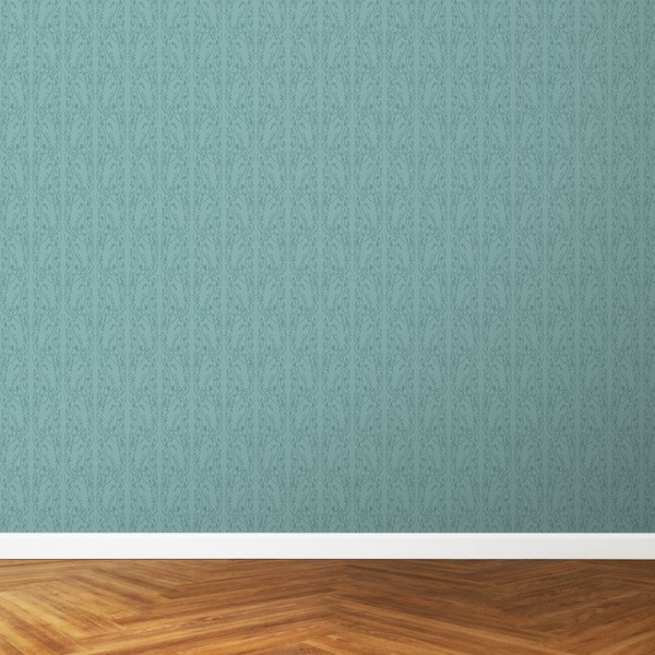Papier Peint Arabesque Volutea Turquoise Pastel — Ambiance 2