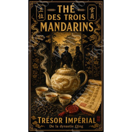 Thé des Trois Mandarins – affiche & plaque vintage | Manufacture Arssans