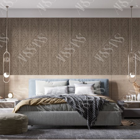 Papier Peint Arabesque Volutea Terre d'Argile - papier peint intissé brun pour salon