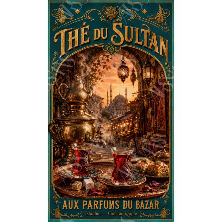 Thé du Sultan – affiche & plaque vintage | Manufacture Arssans