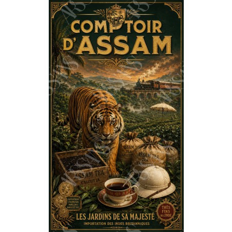 Comptoir d'Assam – affiche & plaque vintage | Manufacture Arssans
