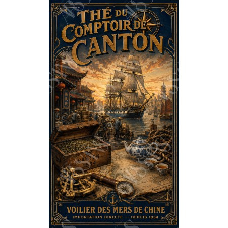 Thé du Comptoir de Canton – affiche & plaque vintage | Manufacture Arssans