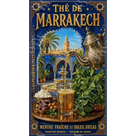 Thé de Marrakech – affiche & plaque vintage | Manufacture Arssans