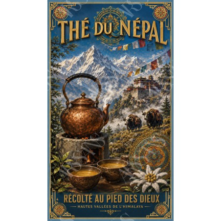 Thé du Népal – affiche & plaque vintage | Manufacture Arssans