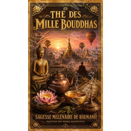 Thé des Mille Bouddhas – affiche & plaque vintage | Manufacture Arssans