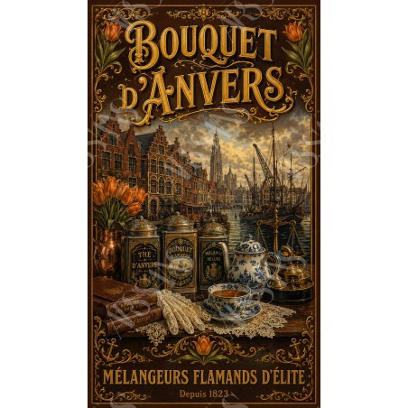Bouquet d'Anvers – affiche & plaque vintage | Manufacture Arssans