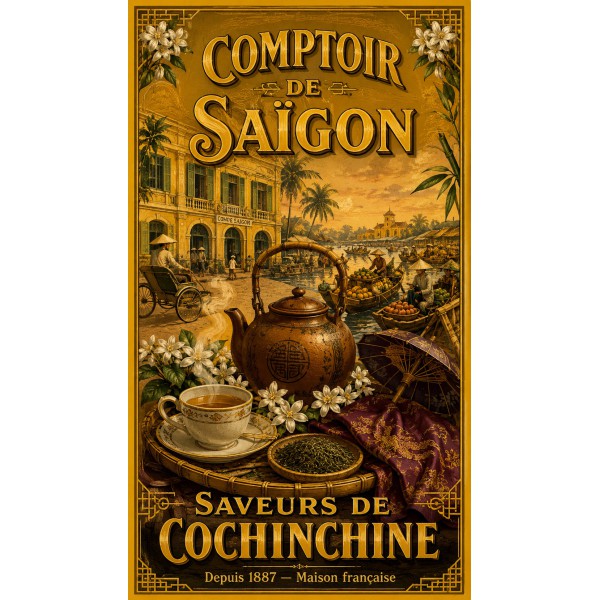 Comptoir de Saïgon – affiche & plaque vintage | Manufacture Arssans