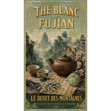 Thé Blanc de Fujian – affiche & plaque vintage | Manufacture Arssans