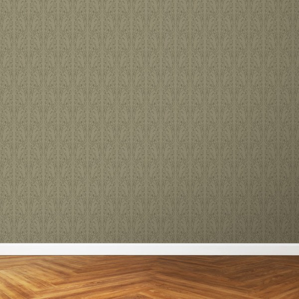 Papier Peint Arabesque Volutea Kaki — Ambiance 3