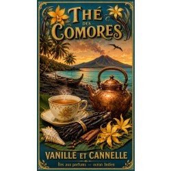 Thé des Comores – affiche & plaque vintage | Manufacture Arssans