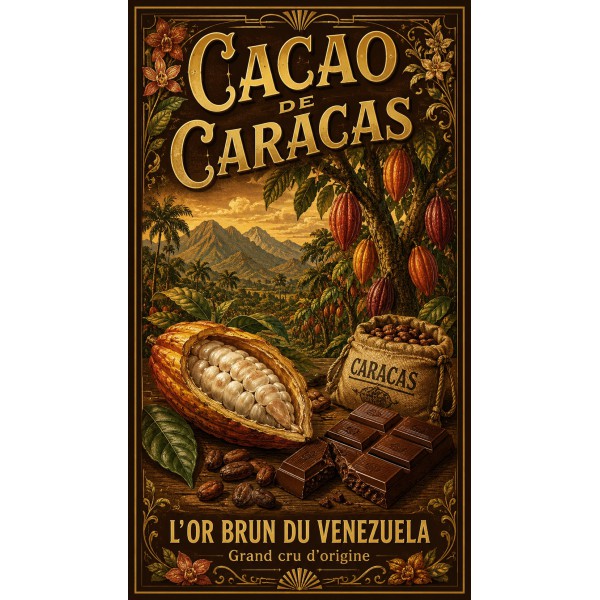 Cacao de Caracas – affiche & plaque vintage | Manufacture Arssans
