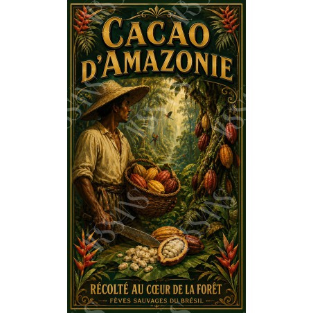 Cacao d'Amazonie – affiche & plaque vintage | Manufacture Arssans