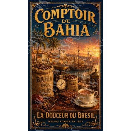 Comptoir de Bahia – affiche & plaque vintage | Manufacture Arssans