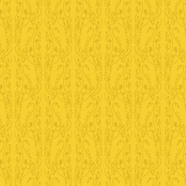 Papier Peint Arabesque Volutea Jaune Safran — Ambiance 2
