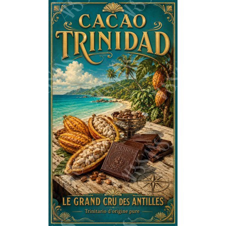 Cacao Trinidad – affiche & plaque vintage | Manufacture Arssans