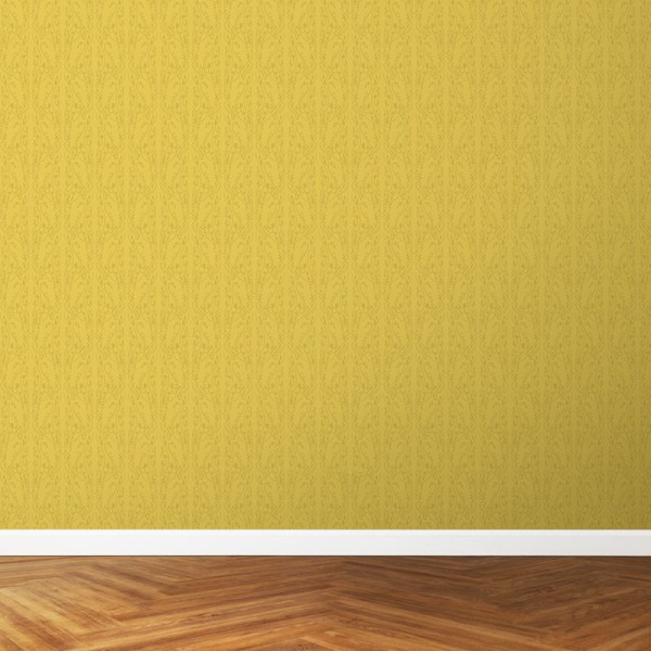 Papier Peint Arabesque Volutea Jaune Safran — Ambiance 3