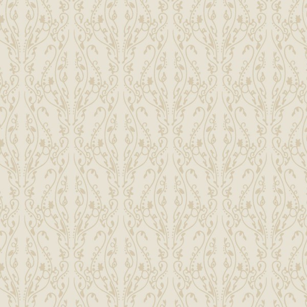Papier Peint Arabesque Volutea Blanc Cassé — Ambiance 2