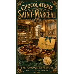 Chocolaterie Saint-Marceau – affiche & plaque vintage | Manufacture Arssans