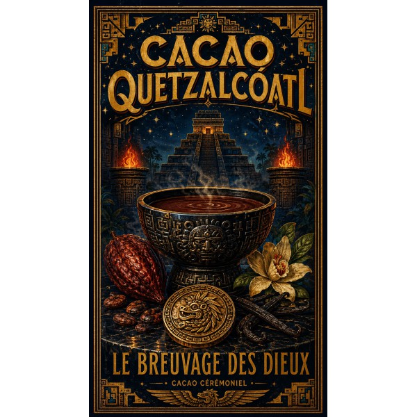 Cacao Quetzalcóatl – affiche & plaque vintage | Manufacture Arssans