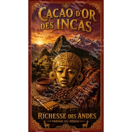 Cacao d'Or des Incas – affiche & plaque vintage | Manufacture Arssans