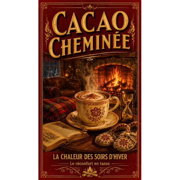 Cacao Cheminée – affiche & plaque vintage | Manufacture Arssans