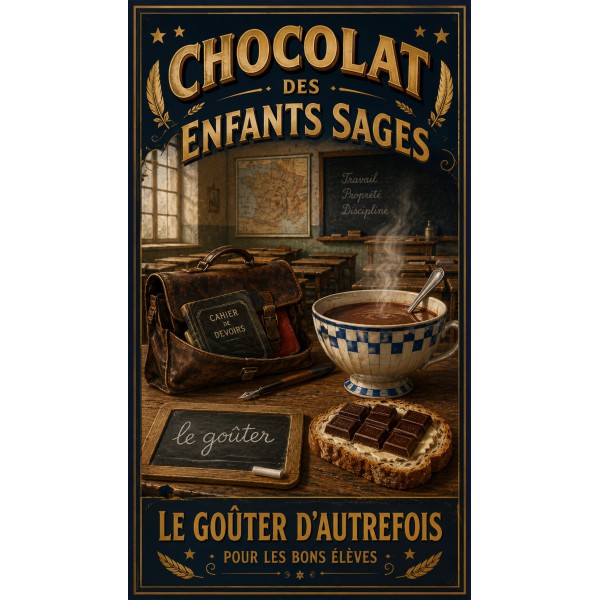 Chocolat des Enfants Sages – affiche & plaque vintage | Manufacture Arssans
