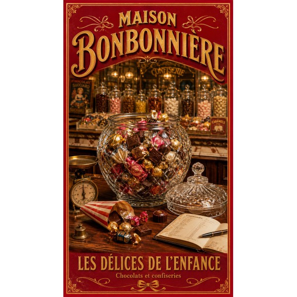 Maison Bonbonnière – affiche & plaque vintage | Manufacture Arssans