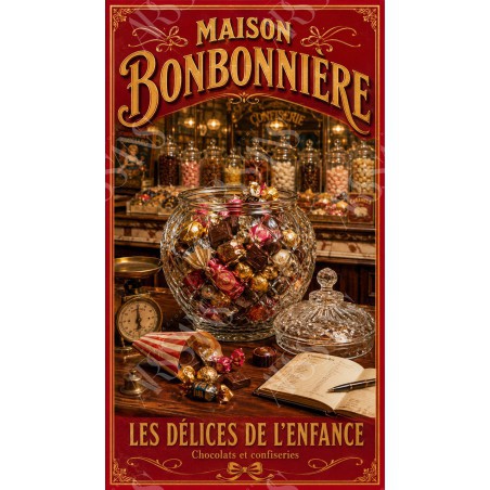 Maison Bonbonnière – affiche & plaque vintage | Manufacture Arssans