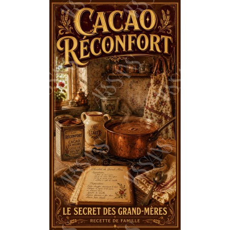 Cacao Réconfort – affiche & plaque vintage | Manufacture Arssans