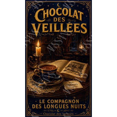 Chocolat des Veillées – affiche & plaque vintage | Manufacture Arssans
