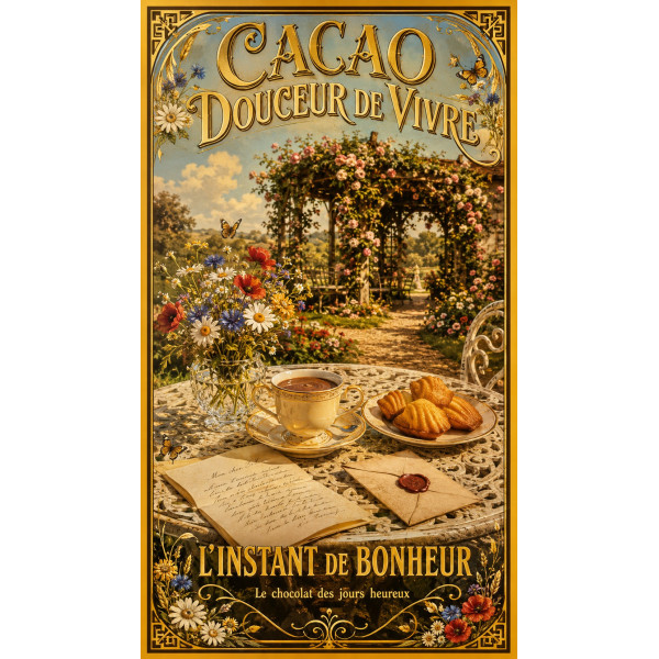 Cacao Douceur de Vivre – affiche & plaque vintage | Manufacture Arssans