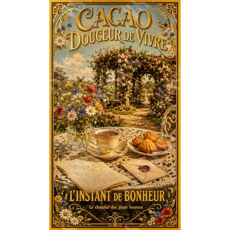 Cacao Douceur de Vivre – affiche & plaque vintage | Manufacture Arssans