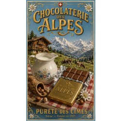 Chocolaterie des Alpes – affiche & plaque vintage | Manufacture Arssans