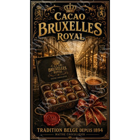 Cacao Bruxelles Royal – affiche & plaque vintage | Manufacture Arssans