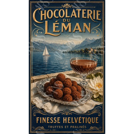Chocolaterie du Léman – affiche & plaque vintage | Manufacture Arssans