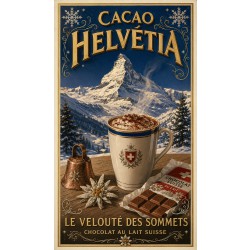 Cacao Helvétia – affiche & plaque vintage | Manufacture Arssans