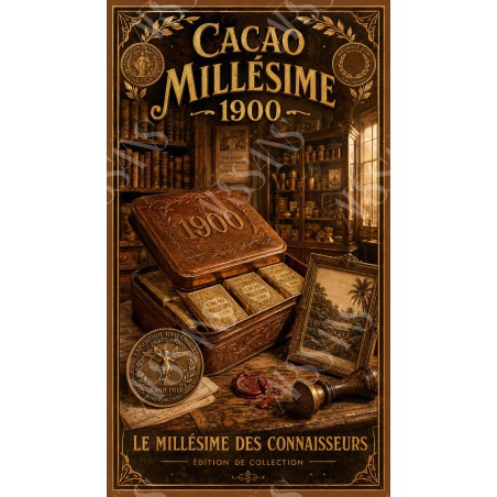 Cacao Millésime 1900 – affiche & plaque vintage | Manufacture Arssans