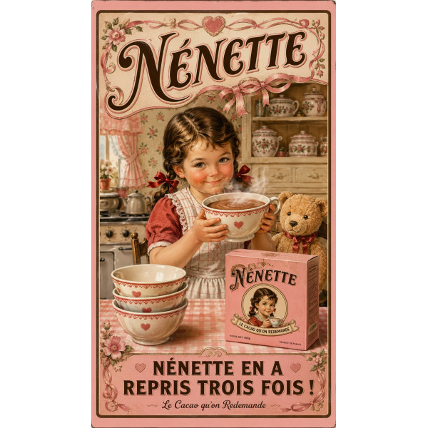 Nénette – affiche & plaque vintage | Manufacture Arssans