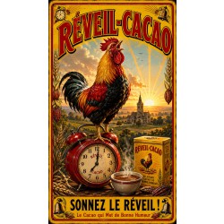 Réveil-Cacao – affiche & plaque vintage | Manufacture Arssans
