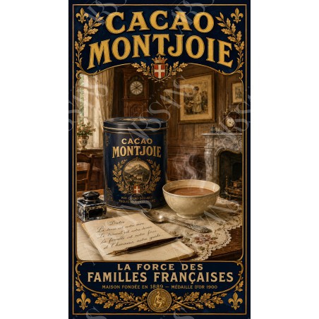Cacao Montjoie – affiche & plaque vintage | Manufacture Arssans