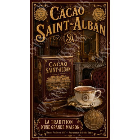 Cacao Saint-Alban – affiche & plaque vintage | Manufacture Arssans