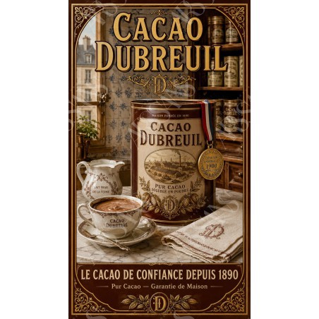 Cacao Dubreuil – affiche & plaque vintage | Manufacture Arssans