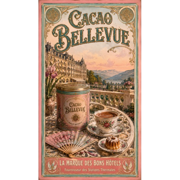 Cacao Bellevue – affiche & plaque vintage | Manufacture Arssans