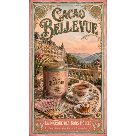 Cacao Bellevue – affiche & plaque vintage | Manufacture Arssans