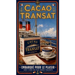 Cacao Transat – affiche & plaque vintage | Manufacture Arssans