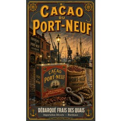 Cacao du Port-Neuf – affiche & plaque vintage | Manufacture Arssans