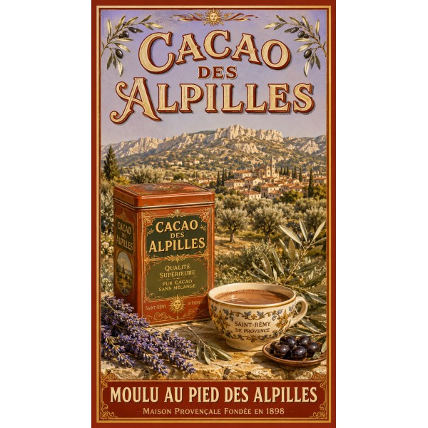Cacao des Alpilles – affiche & plaque vintage | Manufacture Arssans