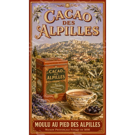 Cacao des Alpilles – affiche & plaque vintage | Manufacture Arssans